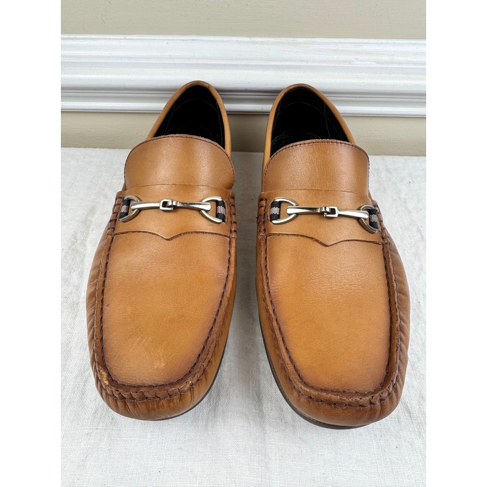 Marc Joseph New York Mens Tan Leather Bit Loafers Driving Mocs MJNY Size 10